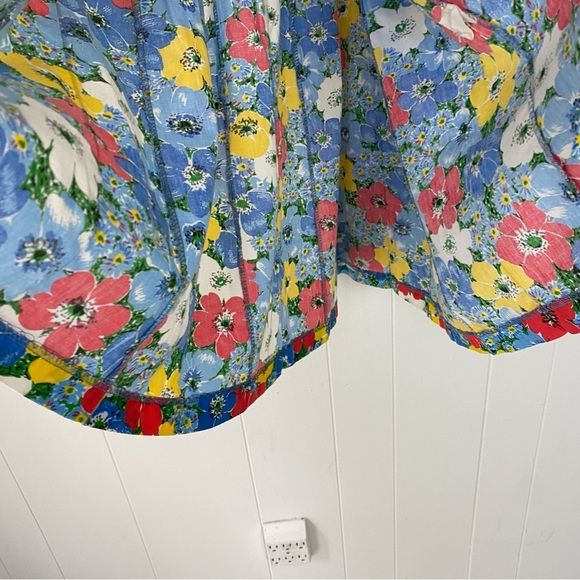 VTG 70s Peter Popovitch Floral skirt Size S 27” Waist Button A Line Tie Waist - Picture 8 of 12